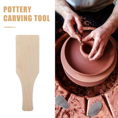 Healifty Wooden Clay Paddles for Pottery: 5Pcs Flat Wood Pottery Carving Paddle Tool for Ceramic Handbuilding, Sculpting Trimming and Modeling, Art Supplies Board