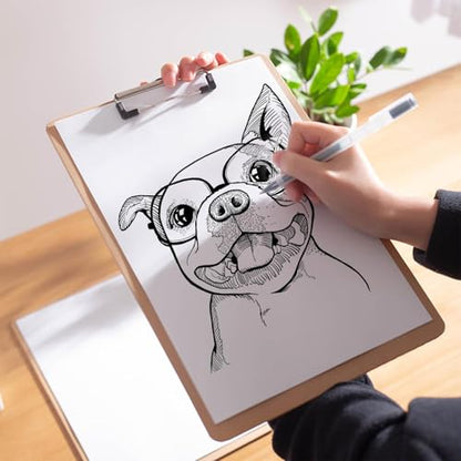4 Pack Extra Large Clipboard, 11x17 inch Legal Size Wooden Clipboard, Vertical Clipboards & Horizontal Clipboards with Low Profile Clip, Wooden Lap Board for Drawing, Sketching, Art Supplies - style: 4PCS