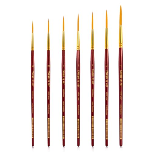 Falling in Art Detail Paint Brush Set, 6 Pcs Miniature Paintbushes for Fine Detailing, Fine Tip Paint Brushes for Acrylic, Watercolor, and Art Painting