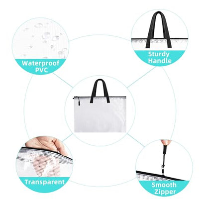 Klmnop Large Art Portfolio Bag, 34 x 47 Inch Art Portfolio Case Poster Storage Bag with Handle and Zipper, Portfolio Folder for Artwork(Clear)