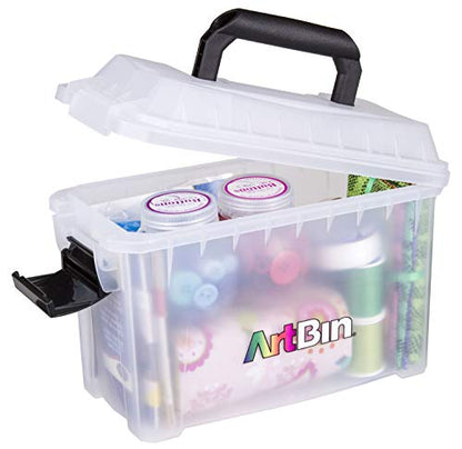 ArtBin 6815AG Mini Sidekick Carrying Case, Portable Art & Craft Organizer with Handle, [1] Plastic Storage Case, Clear (Pack of 6) - size: Mini (Pack of 6)