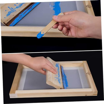 STOBOK Silk Screen Printing Kit with Squeegees Inkjet Transparency Film Frame and Mask Tape DIY Printing Projects and Family Activities
