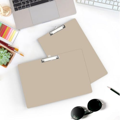 Extra Large 11x17 Clipboards, Landscape and Vertical Layout 2 Pack | Khaki Plastic Drawing Boards with Low Profile Clip. Suitable for Watercolor, Sketching, Painting. Art & Drafting Supply - color: Khaki