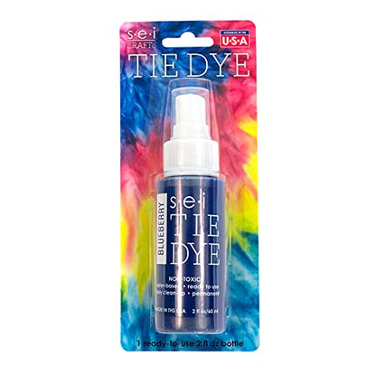 S.E.I. Blueberry Tie Dye Spray Bottle: 2oz. Non Toxic Fabric Dye Spray, DIY Permanent Clothing Dye, Ready to Use Tie Dye Supplies - 2 Pack - color: Blueberry, size: 2-Ounces