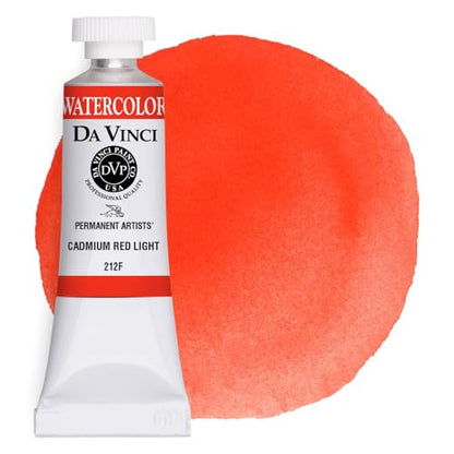 DA VINCI PAINTS Professional Artist Watercolor Paint, Cadmium Red Light, 15mL - color: Cadmium Red Light, style: 15mL