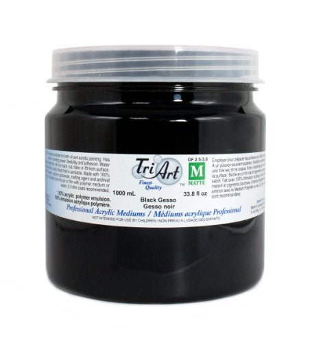 Tri-Art Artist Mediums, 1000ml, Black Gesso