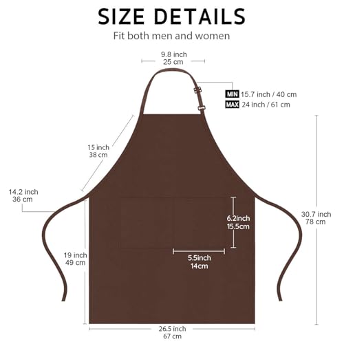 4 Packs Chef Apron, Waterproof Apron, Adjustable Aprons with 2 Pockets for Men Women, Professional Aprons for Kitchen Cooking Gardening Painting Baking Restaurant (Coffee) - color: Coffee