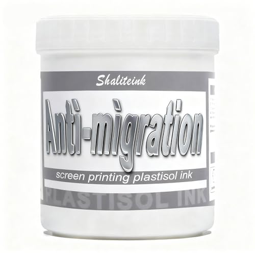 Shaliteink® Screen Printing Plastisol Ink Anti-Migation - Highly Opaque Screen Printing Ink for Cotton, Polyester and Other Fabrics (32oz.) - color: Anti-migration, size: 32 fl oz