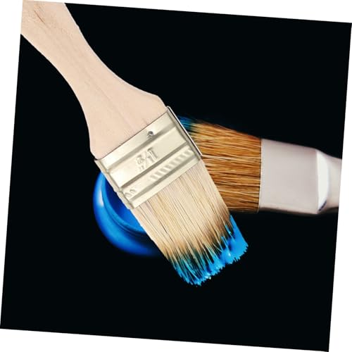 5pcs Wood Handle Paint Brush Set Thick Bristles Stain and Varnish Brushes for Watercolor Oil Painting Art Craft Tools for Adults