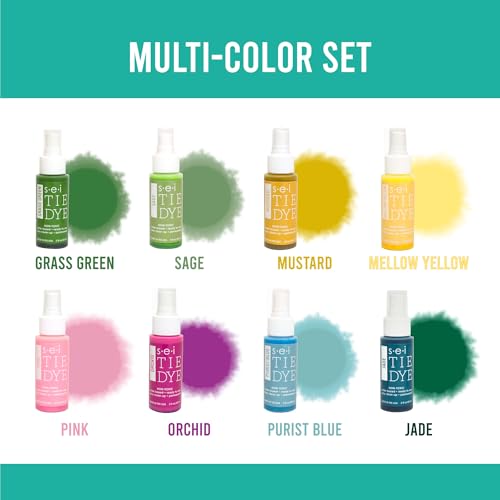 SEI 8 Pack Natural Fade Tie Dye Spray Kit, Tye Dye Kits for Large Groups, Pre-Mixed Water Based Fabric Dye, Spray Bottle Included, Spray Paint for Clothes - color: Natural Fade 8 Pack