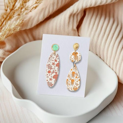 CHGCRAFT Jellyfish Polymer Clay Texture Sheets Shells Coral Silicone Texture Stamp Clay Texture Mat Flower Modeling Pattern Pad Texture Sheets for Polymer Clay Jewelry and Clay Earrings Tools - style: Jellyfish