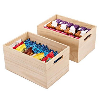 Sorbus Unfinished Wood Crates - Organizer Bins, Wooden Box for Pantry Organizer Storage, Closet, Arts & Crafts, Cabinet Organizers, Containers for Organizing (2 Pack) - style: 2 Pack