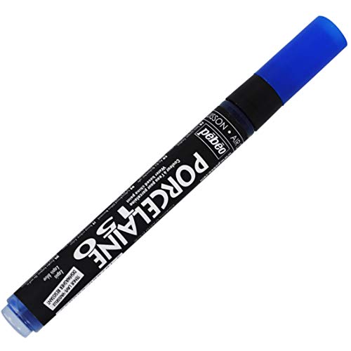 Porcelaine 150 Assorted China Paint Bullet Tip Markers -Lapis Blue, DIY Arts & Crafts Supplies, Fun for Kids, Heat-Resistant Finish, Microwave & Dishwasher Safe Formula Pebeo - color: Lapis Blue, style: Bullet Tip Markers