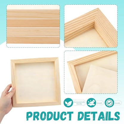 6 Pack 8 x 8 Inch Wood Panel Boards, Unfinished Wooden Canvas Panels Boards for Painting, Drawing, Canvas. DIY Crafts Projects, Arts Use with Oils, Acrylics