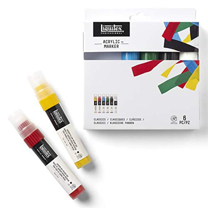 Liquitex Professional Paint Marker Set, 6 Piece, Classics - style: Classics Wide 6 Set