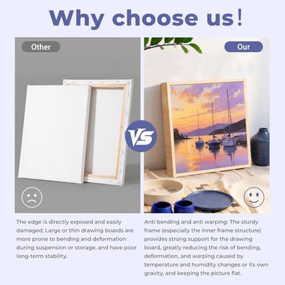 Blank Framed Canvas Wall Art - Premium White Canvas for DIY Art and Custom Painting (12 * 16-3) - size: 12*16-3