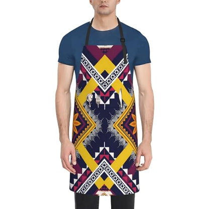 KKdskkds Tribal Boho Geometric Multi-Purpose Adjustable Waterproof Apron With Pocket For Men Women - color: Tribal Boho Geometric