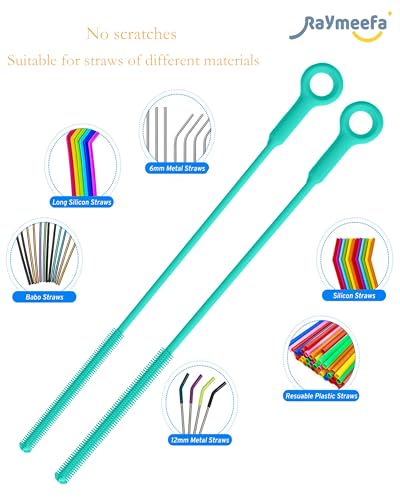 Straw Cleaner Brush Set - Raymeefa Scratch-Free Detail Cleaning for Reusable Straws & Tumblers (Green) - color: Green