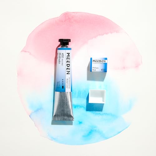 MEEDEN Professional Artist Watercolor Paint: Payne's Grey - 15ml/0.5oz Water Color Tube, Semi-Moist Pigment Half Pan and Empty Matching Half Pan for Artists Pros - color: Payne's Grey