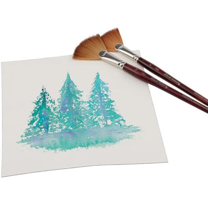 Creative Mark Mimik Kolinsky Watercolor Brush - # 10 Fan - Long Handle Synthetic Paint Brush - Handmade in Germany - Synthetic Sable Paint Brushes for Professional Artists - Animal-Friendly - size: 10