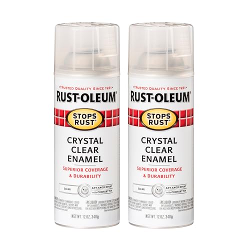 Rust-Oleum 7701830 Stops Rust Spray Paint, 12 oz, Gloss Crystal Clear, 2 Pack - color: Gloss Crystal Clear, size: 12 Ounce (Pack of 2)