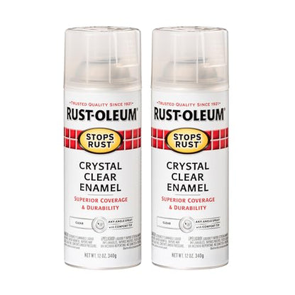 Rust-Oleum 7701830 Stops Rust Spray Paint, 12 oz, Gloss Crystal Clear, 2 Pack - color: Gloss Crystal Clear, size: 12 Ounce (Pack of 2)