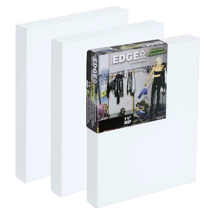 The Edge Eco-Friendly Recycled Cotton Stretched Canvas for Painting - 24x36 Box of 3 - Medium-Textured, Triple Acrylic Primed All Media Painting Canvas, 320gsm, 1-1/2 in. Deep Pine Stretchers - size: 24"x36"