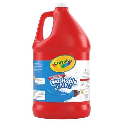 Crayola Washable Red Paint, 1 Gallon Size, Painting Supplies in Bulk - color: Red