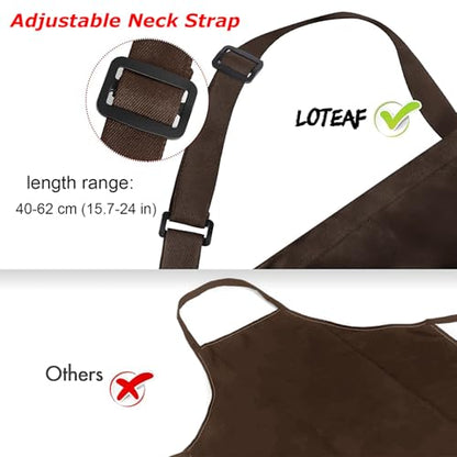 4 Packs Chef Apron, Waterproof Apron, Adjustable Aprons with 2 Pockets for Men Women, Professional Aprons for Kitchen Cooking Gardening Painting Baking Restaurant (Coffee) - color: Coffee