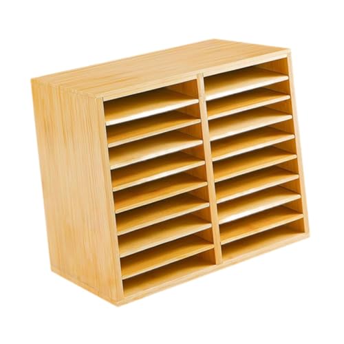 Marker Organizer for 126 Markers, 18 Compartment Bamboo Storage Holder for Desks, Portable DIY Craft Art Supply Organizer for Home Office Classroom