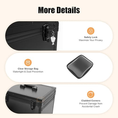 44.09lbs Lockable Makeup Train Case,Rolling Hairdressing Trolley,Beauty Salon Cosmetic Luggage with Universal Wheels for Hair Stylist,Make-up Artists (Black 8) - color: Black 8