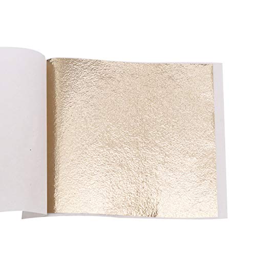 KINNO Gold Leaf Sheets for Art, 100 Sheets Antique Gold Foil for Home, Wall, Frame, Ceiling, Furniture Decoration, 3.15 by 3.35 Inches - color: Antique Gold