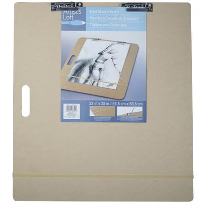Artist's Loft Field Sketch Board - Drawing Board with Sturdy Clip and Rubber Band, Portable Clipboard for Drafting and Drawing - 1 Pack