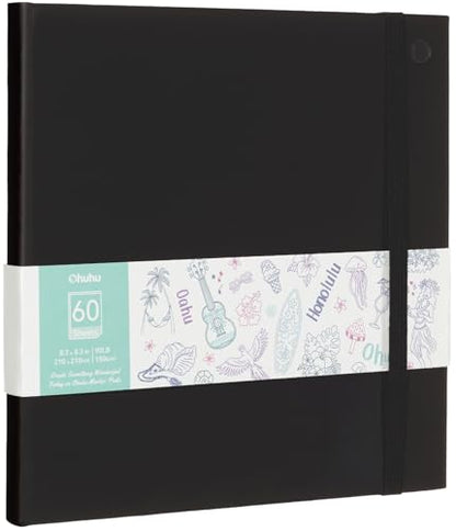 Bundle Included: Ohuhu 9x12 Glue Bound Bleedproof Marker Pad + 8.3x8.3 Hardcover Bleedproof Marker Pad