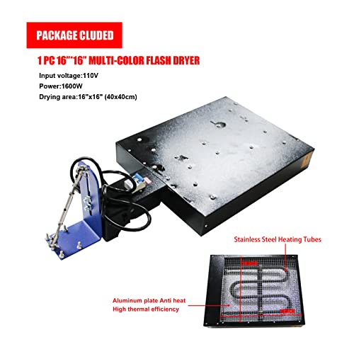 Tianiuseen Screen Printing Kit Silk Printing Press Equipment Material 3 Color 4 Station Screen Printer Screen Printing Flash Dryer Drying Cabinet and UV Exposure Unit for T-Shirt DIY