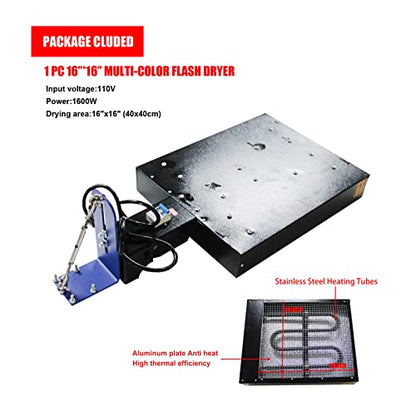 Tianiuseen Screen Printing Kit Silk Printing Press Equipment Material 3 Color 4 Station Screen Printer Screen Printing Flash Dryer Drying Cabinet and UV Exposure Unit for T-Shirt DIY