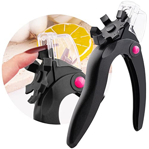 Black Acrylic Nail Clippers, Adjustable Nail Tip Cutter with Length Measurement, Stainless Steel Acrylic Nail Tips Trimmer Cutter Dial Clippers with Sizer for Fake False Nail Art Manicure Home DIY - color: Black