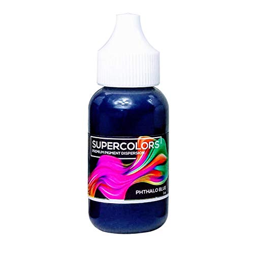 Superclear Super Colors Epoxy Pigment Phthalo Blue 1 oz, Resin Dye | Highly concentrated liquid dye for epoxy, resin art & casting. Pairs with mica powder, a little goes far - color: Phthalo Blue, size: 1 oz