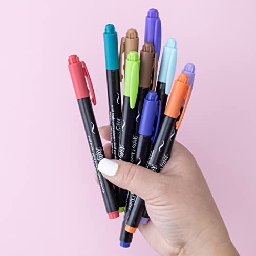 American Crafts Kelly Creates Small Brush Pens 10/Pkg-Multicolor Set 2
