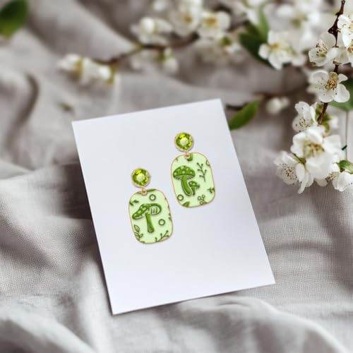 CHGCRAFT Mushrooms Polymer Clay Texture Sheets Leaves Plant Texture Mat Rubber Clay Texture Mat Clay Modeling Pattern Pad Texture Sheets for Earrings Jewelry Making - style: Mushrooms