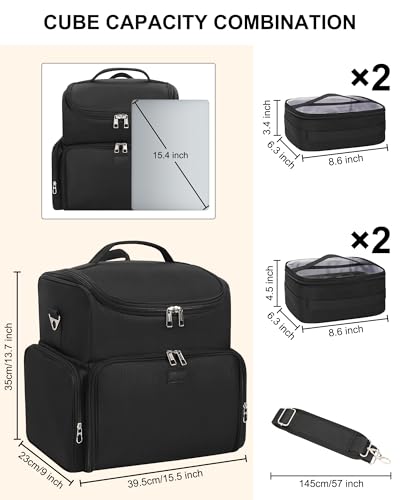 Relavel Tattoo Backpack with 4 Removable Pouches, Tattoo Travel Case with 3 Detachable Dividers, Waterproof Tattoo Carrying Case for Stencil Printer, Equipment and Supplies - Black - color: 01-black