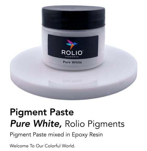 Rolio Pure White Pigment Paste for Epoxy Resin – 2oz Jar – Opaque White Epoxy Colorant, Resin Dye Paste, High-Intensity Pigment Paste for Art, Jewelry, Crafts, Tumblers & DIY Projects - color: Pure White