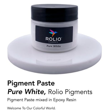 Rolio Pure White Pigment Paste for Epoxy Resin – 2oz Jar – Opaque White Epoxy Colorant, Resin Dye Paste, High-Intensity Pigment Paste for Art, Jewelry, Crafts, Tumblers & DIY Projects - color: Pure White
