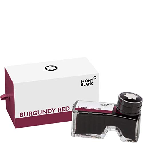 Montblanc Ink Bottle Burgundy Red 105198 – Premium-Quality Refill Ink in Deep Red for Fountain Pens, Quills, and Calligraphy Pens – 60ml Inkwell - color: Red, style: Ink Bottle