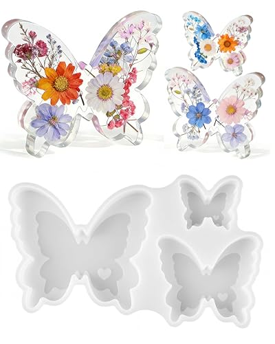 Butterfly Resin Molds, Butterfly Candle Molds Silicone, Flexible Effortless Demoldable Epoxy Molds for Resin Casting, Soap, Candle, Flowers Preservation, Spring Decor & Birthday Gifts