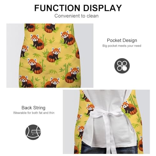 Cooking Apron for Adults with Pockets, Waterproof Oil Resistant Bib for Kitchen Restaurant BBQ Baking - color: Style (326)