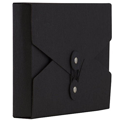 JAM PAPER Kraft Portfolio with Button and String Tie Closure - Video Size - 5 1/2 x 8 1/2 x 1 - Black Recycled - Sold Individually - color: Black Recycled, size: Video Size (5 1/2" x 8 1/2" x 1")