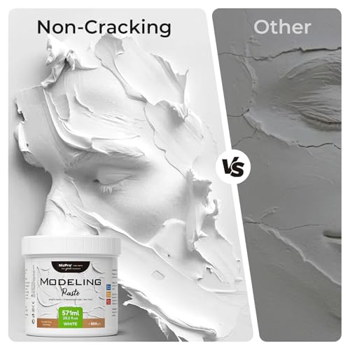 Nicpro Modeling Paste 571 ml / 28.2 oz for Acrylic Painting, High Density Acrylic Medium for Texture Art and Thickness, Structural Molding Texture Paste for Canvas Paint, Art Projects, DIY, 3D Effect - size: 571 ml