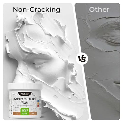 Nicpro Modeling Paste 571 ml / 28.2 oz for Acrylic Painting, High Density Acrylic Medium for Texture Art and Thickness, Structural Molding Texture Paste for Canvas Paint, Art Projects, DIY, 3D Effect - size: 571 ml