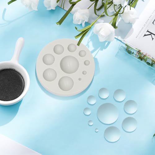 2Pcs Polymer Clay Molds for Jewelry Making, Half Round Ball and Heart Shape Polymer Clay Earring Tools Cutters Silicone Craft Mould Earring Making Supplies